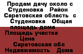 Продам дачу около с.Студеновка › Район ­ Саратовская область, с. Студеновка › Общая площадь дома ­ 60 › Площадь участка ­ 555 › Цена ­ 200 000 - Саратовская обл. Недвижимость » Дома, коттеджи, дачи продажа   